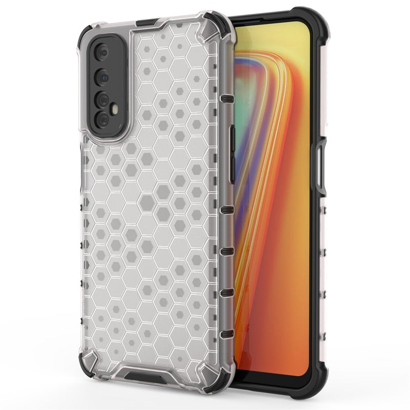HuHa Protective Cover For OPPO Realme 7  Shockproof Honeycomb PC + TPU Case(White) - Image 1