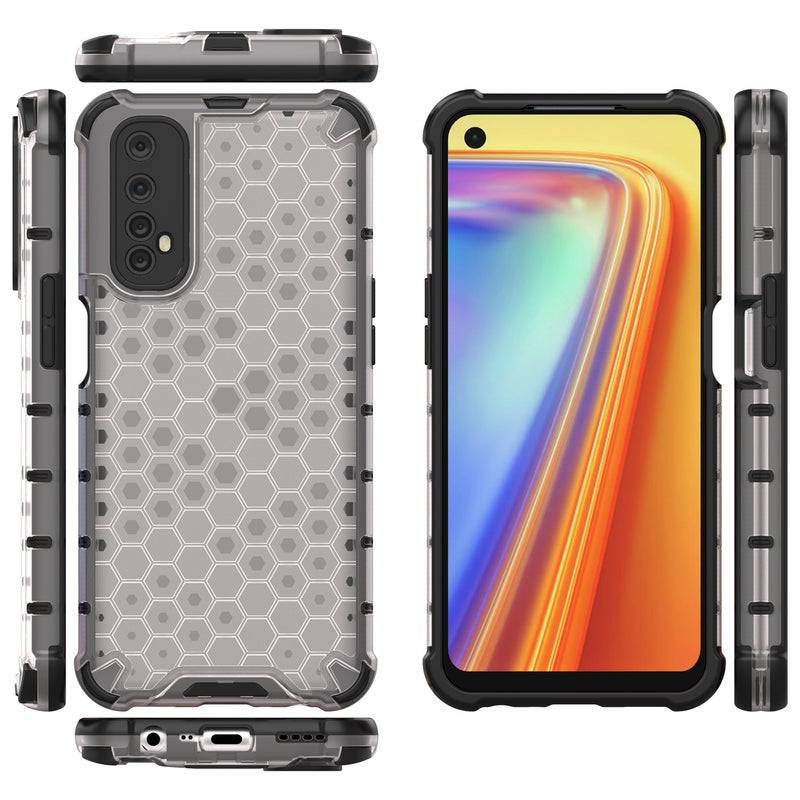 HuHa Protective Cover For OPPO Realme 7  Shockproof Honeycomb PC + TPU Case(White) - Image 2