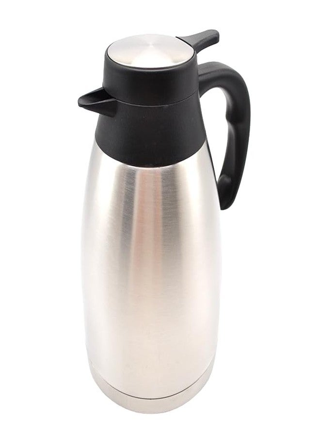FUJIDENSO Stainless Steel Thermal Coffee Carafe 1.5 Liter 50 oz, Double Wall Vacuum Insulated Hand Press Dispenser for Tea Water Coffee Beverage with 12 Hours Retention - Image 1