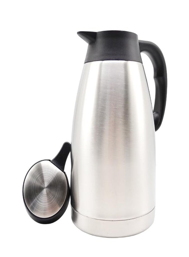 FUJIDENSO Stainless Steel Thermal Coffee Carafe 1.5 Liter 50 oz, Double Wall Vacuum Insulated Hand Press Dispenser for Tea Water Coffee Beverage with 12 Hours Retention - Image 4