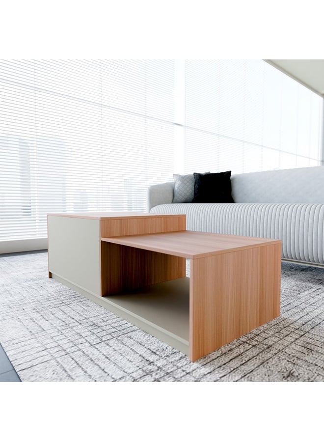 NEO FRONT FURNITURE Office Coffee Table – Rectangular Beige & Brown Wooden Table, Long Design for Reception & Meeting Spaces 1200×600×450 mm (XS-Y-C13)  - Image 3