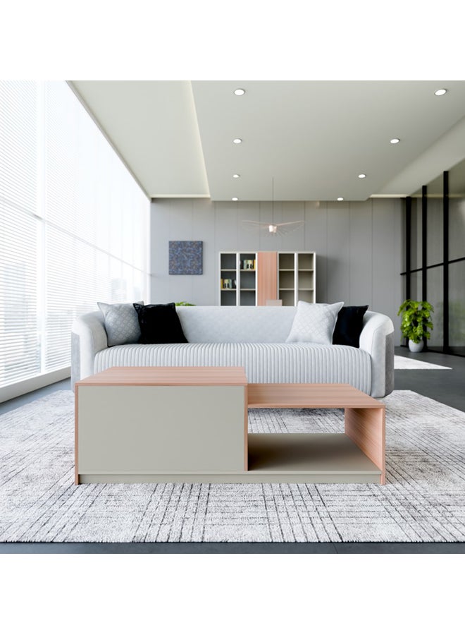 NEO FRONT FURNITURE Office Coffee Table – Rectangular Beige & Brown Wooden Table, Long Design for Reception & Meeting Spaces 1200×600×450 mm (XS-Y-C13)  - Image 4
