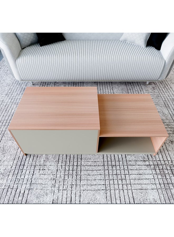 NEO FRONT FURNITURE Office Coffee Table – Rectangular Beige & Brown Wooden Table, Long Design for Reception & Meeting Spaces 1200×600×450 mm (XS-Y-C13)  - Image 2