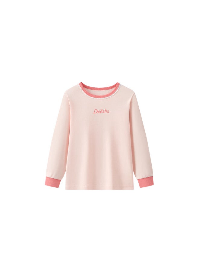 Deesha Girls' Pure Cotton Single Top Mid-to-large Kids Spring Base Shirt