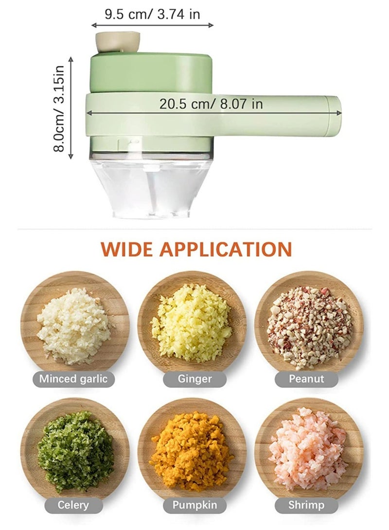 ELTRAZONE 4 in 1 Handheld Electric Vegetable Cutter Set, Portable Mini Wireless Food Processor,Usb Rechargeable Food Choppers with brush for Garlic Chili Onion Celery Ginger Meat - Image 3