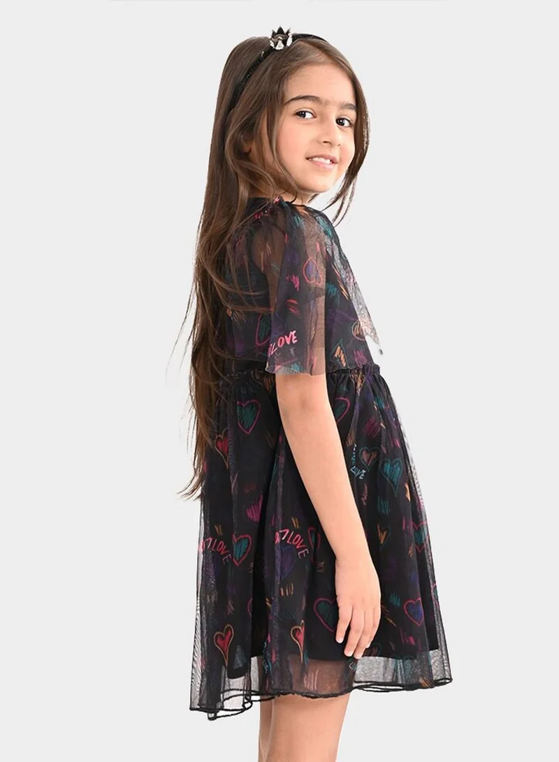 Bonkids Hearts Chiffon Dress