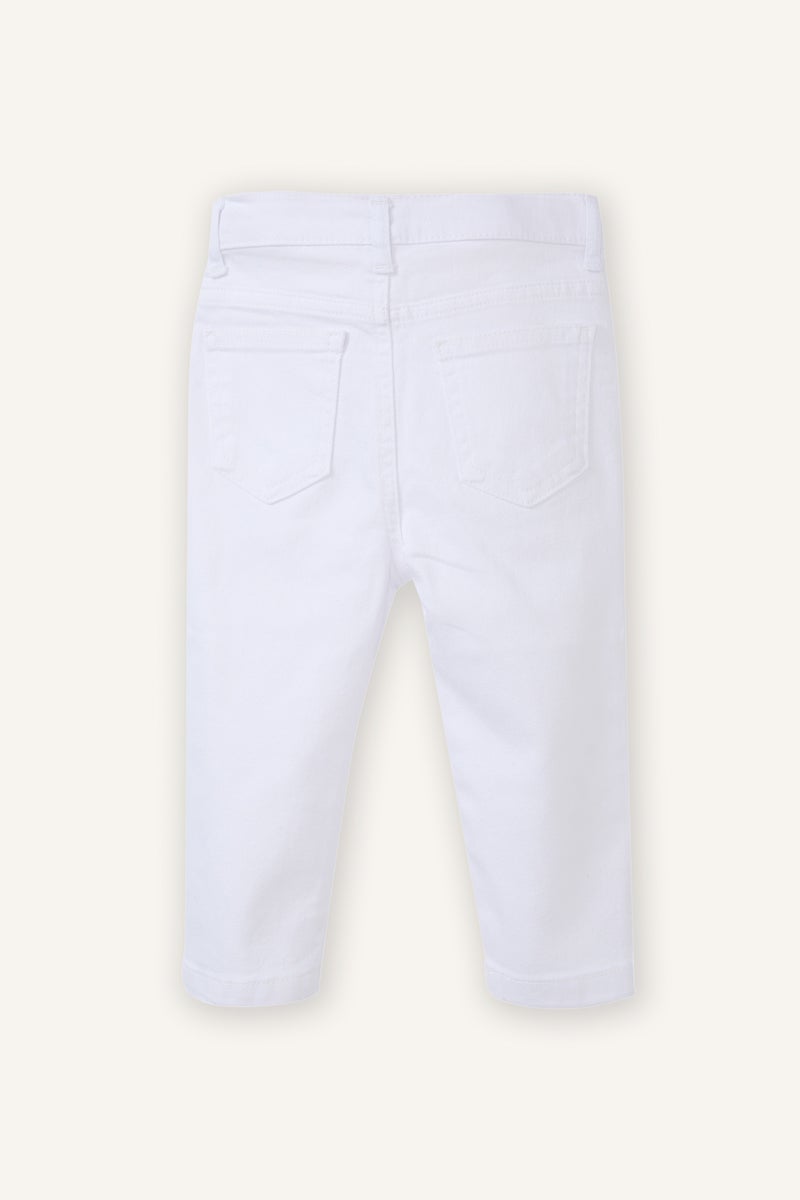 DeFacto White BabyBoy Baby Boy Straight Leg Trousers Casual - Image 3