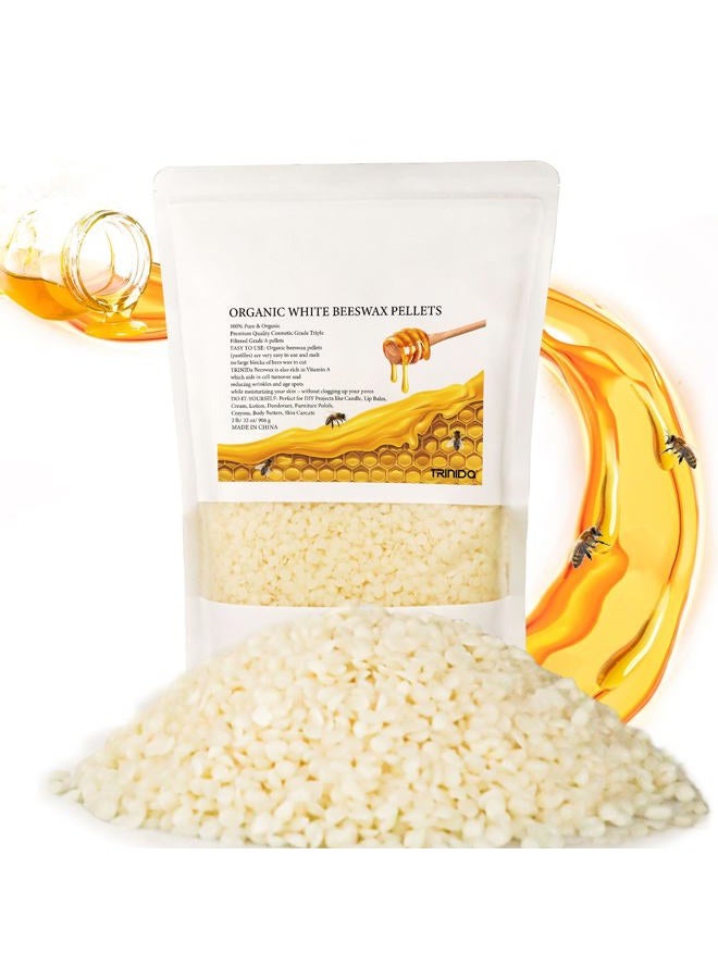 TRINIDa Beeswax Pellets 2LB, 100% Organic White Bees Wax for DIY Candles, Beeswax for Candle Making, Skin, Body, Face, and Hair Care, Lotions, DIY Creams, Lip Balm and Soap Making Supplies - Image 1