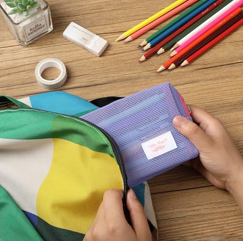 Mr. Pen- Mesh Pencil Case, Purple, Mesh Zipper Pouch Bags with Zipper Pouches for Organization, Cosmetic Bag, Purse Pouch, Cute Makeup Bag - Image 5