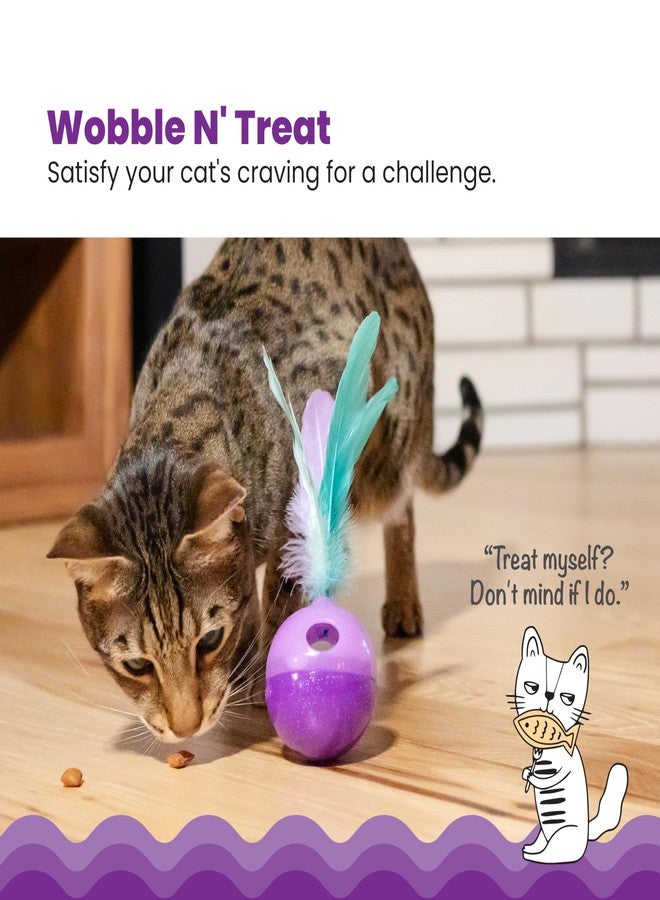 Catstages Feather Treat Stuffer Cat Toy - Interactive Cat Toy with Catnip for Treat Dispensing & Mental Stimulation, Purple - Image 2