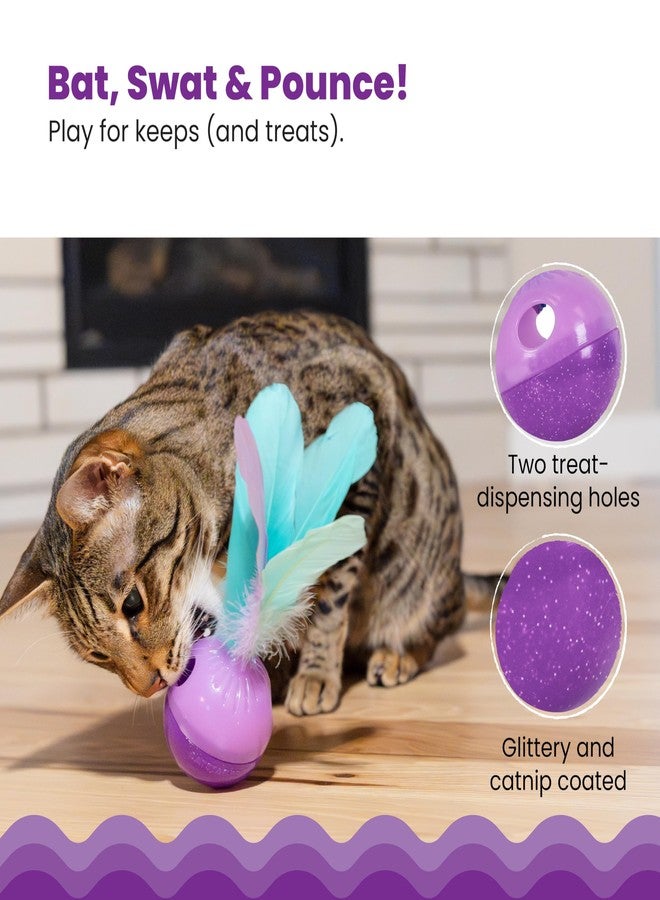 Catstages Feather Treat Stuffer Cat Toy - Interactive Cat Toy with Catnip for Treat Dispensing & Mental Stimulation, Purple - Image 4