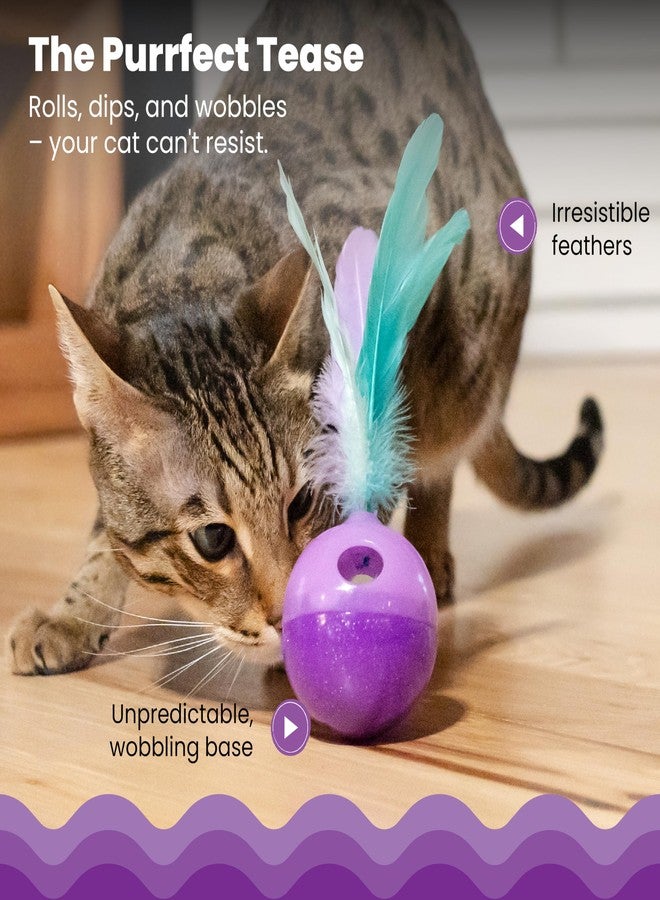Catstages Feather Treat Stuffer Cat Toy - Interactive Cat Toy with Catnip for Treat Dispensing & Mental Stimulation, Purple - Image 3