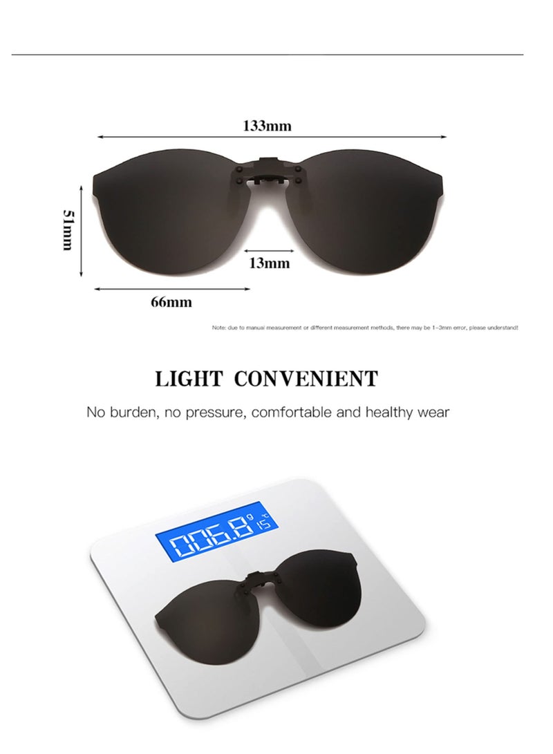 Zikra Polarized Clip-on Frameless Sunglasses, Anti-Glare UV400 Protection Flip Up Rimless Lens for Men Women for Driving Outdoor Sport Fishing rainy foggy - Image 5