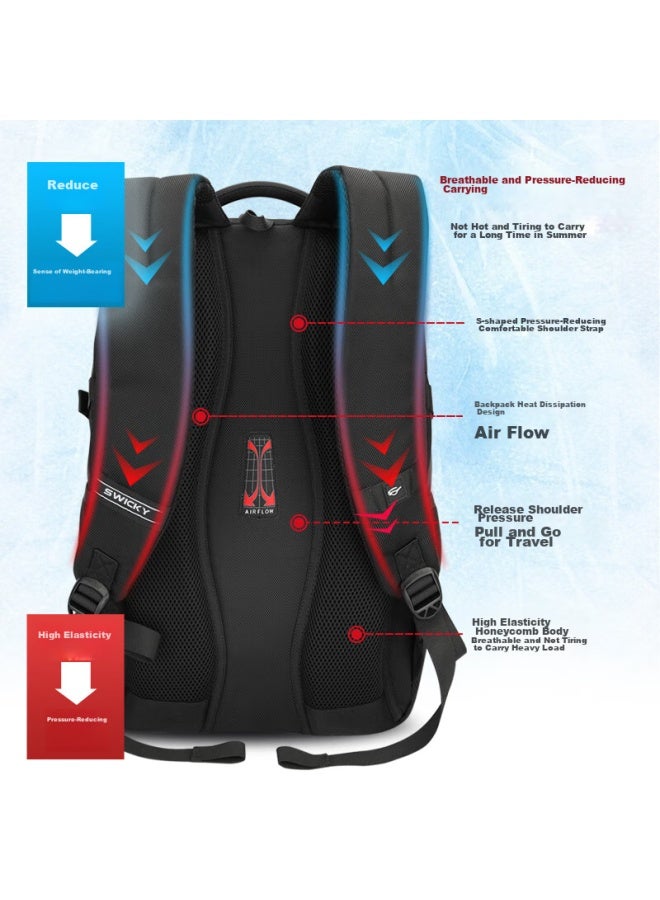 Swicky Backpack For Men, Large Capacity Travel Bag, Laptop Backpack, Casual Student Schoolbag, Business Trip Bag - Image 3