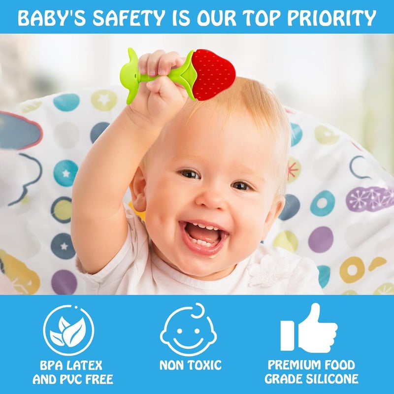 Tinabless Teething Toys (5 Pack) - Infant Teething Keys Set, BPA-Free, Natural Organic Freezer Safe for Infants and Toddlers, Silicone Baby Teethers - Image 2