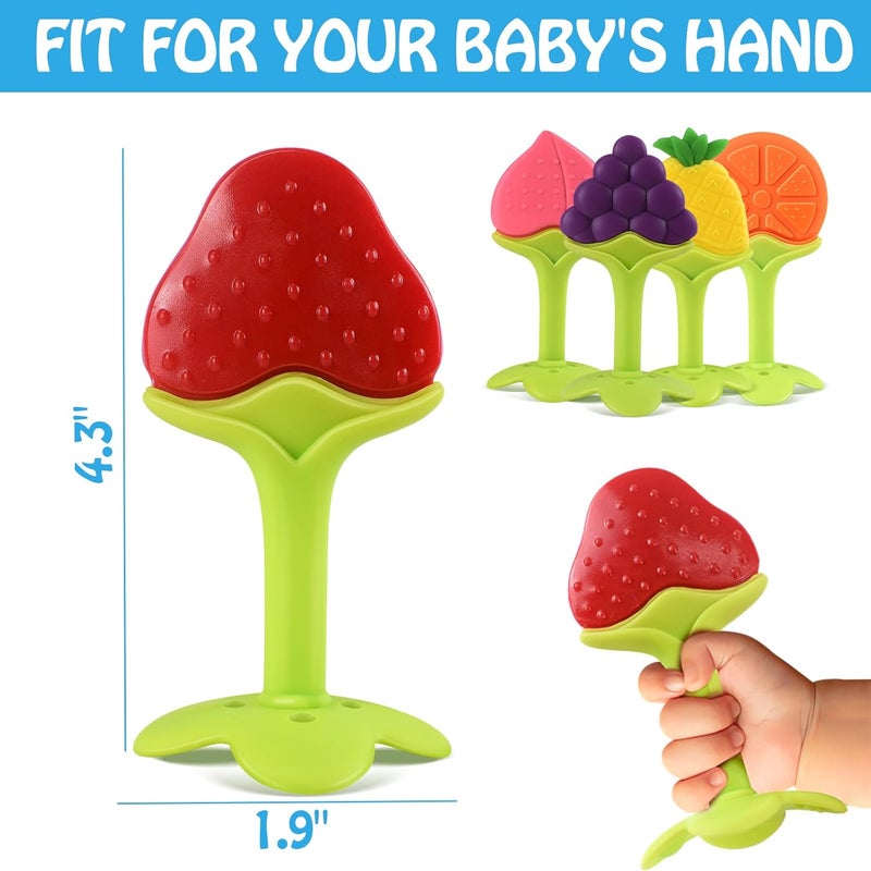 Tinabless Teething Toys (5 Pack) - Infant Teething Keys Set, BPA-Free, Natural Organic Freezer Safe for Infants and Toddlers, Silicone Baby Teethers - Image 5