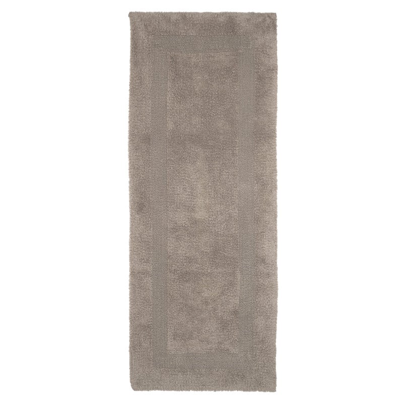 Lavish Home Reversible Long Bath Mat - 60x24-Inch Plush Cotton Bathroom Runner - Machine Washable Bath Mats for Bathroom, Kitchen, or Laundry Room (Taupe) - Image 3