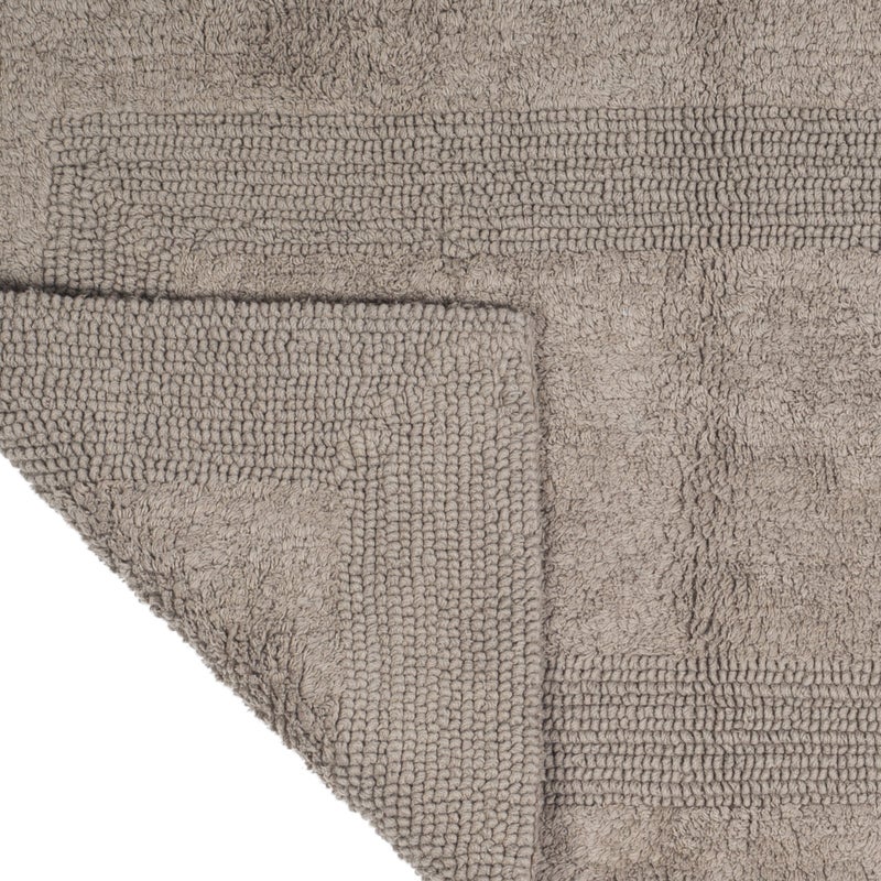 Lavish Home Reversible Long Bath Mat - 60x24-Inch Plush Cotton Bathroom Runner - Machine Washable Bath Mats for Bathroom, Kitchen, or Laundry Room (Taupe) - Image 2