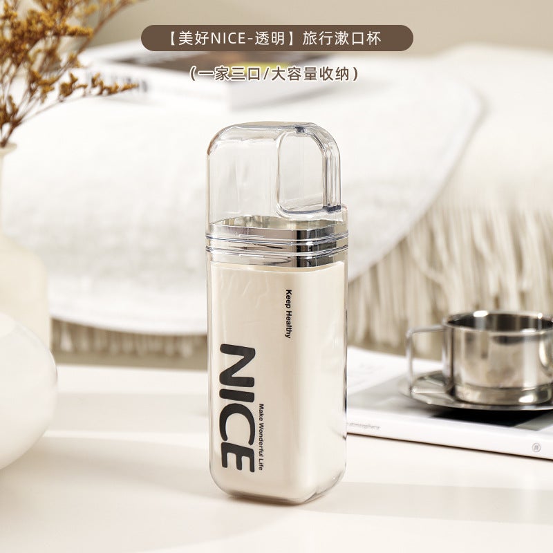 Generic Travel Toothbrush Holder Cup Set (letter) three-in-one travel mug