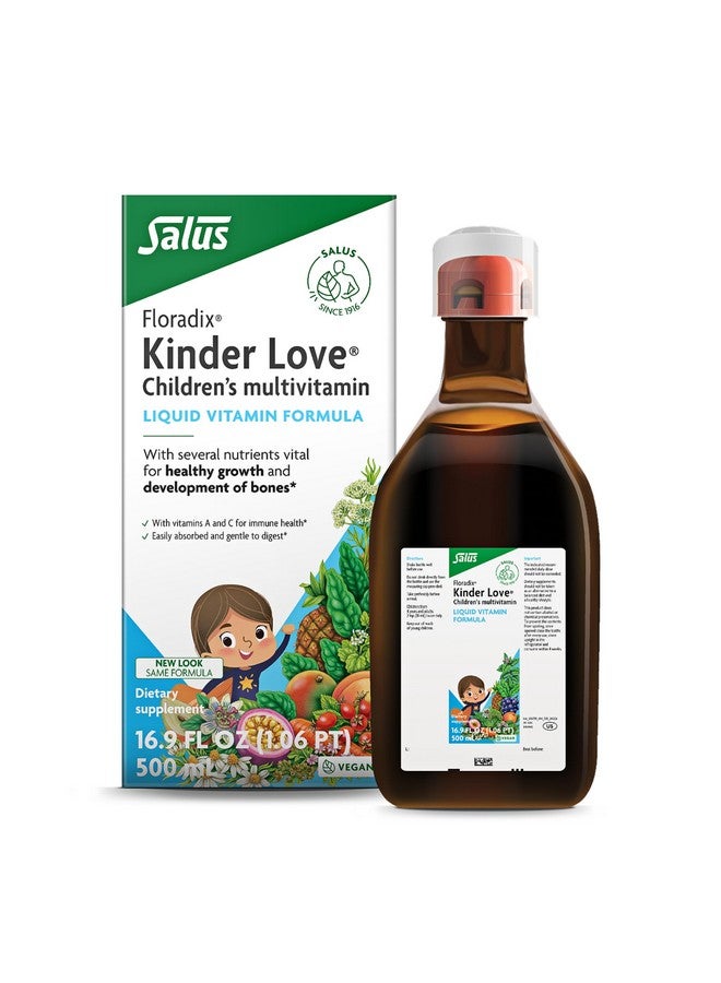Floradix Kinder Love Children's Multivitamin - Liquid Multivitamin for Kids with Vitamins A, C, D & E, Calcium & More - Vegetarian, Non-GMO, Gluten-Free - 17 fl oz - Image 1