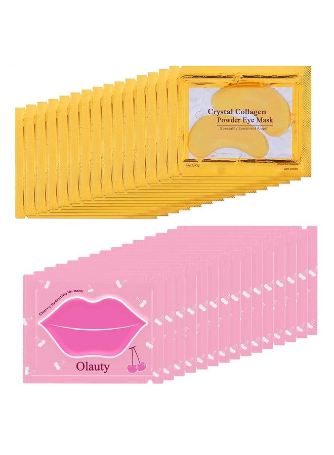 MinFei 30 Pairs Lip Mask & Under Eye Mask, 24K Gold Gel Eye Masks,Collagen Moisturizing Lip Masks for Dry Lips,Eye Patches for Puffy Eyes, Effectively Nourishes Lip & Eye Skin Care  - Image 1