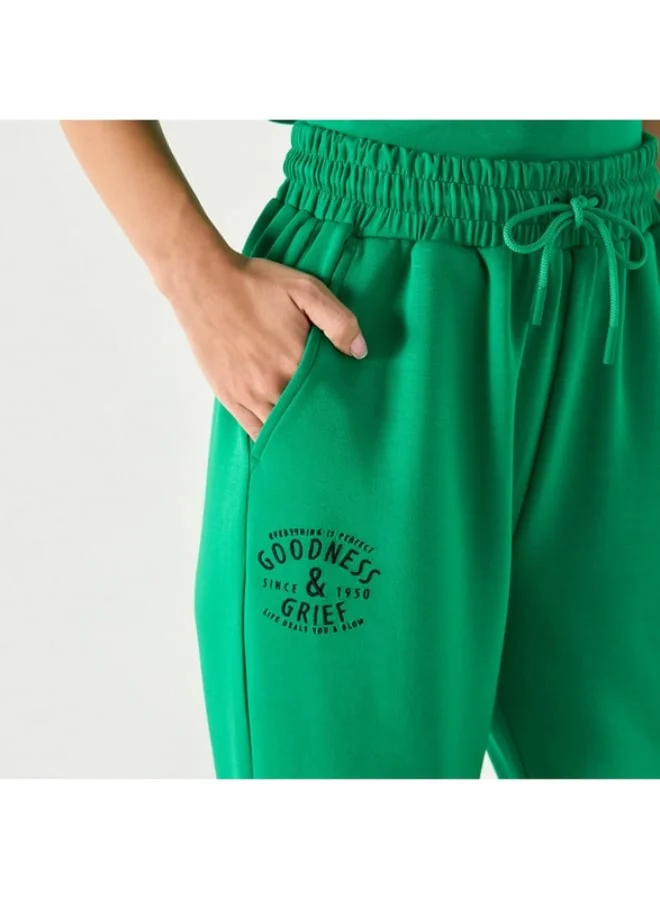 SP Characters Snoopy Embroidered Joggers with Drawstring Waistband and Pockets