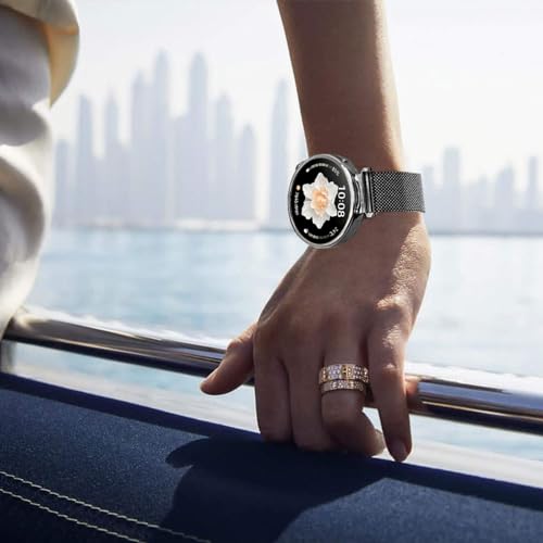 DEALELE Bands Compatible with Huawei Watch GT5 Pro 42mm / GT5 / GT4 41mm / Fossil Q Venture Gen 4/3 / Women's Gen 5E 42mm / Women's Gen 6, 18mm Stainless Steel Metal Mesh Replacement Strap, Black - Image 4