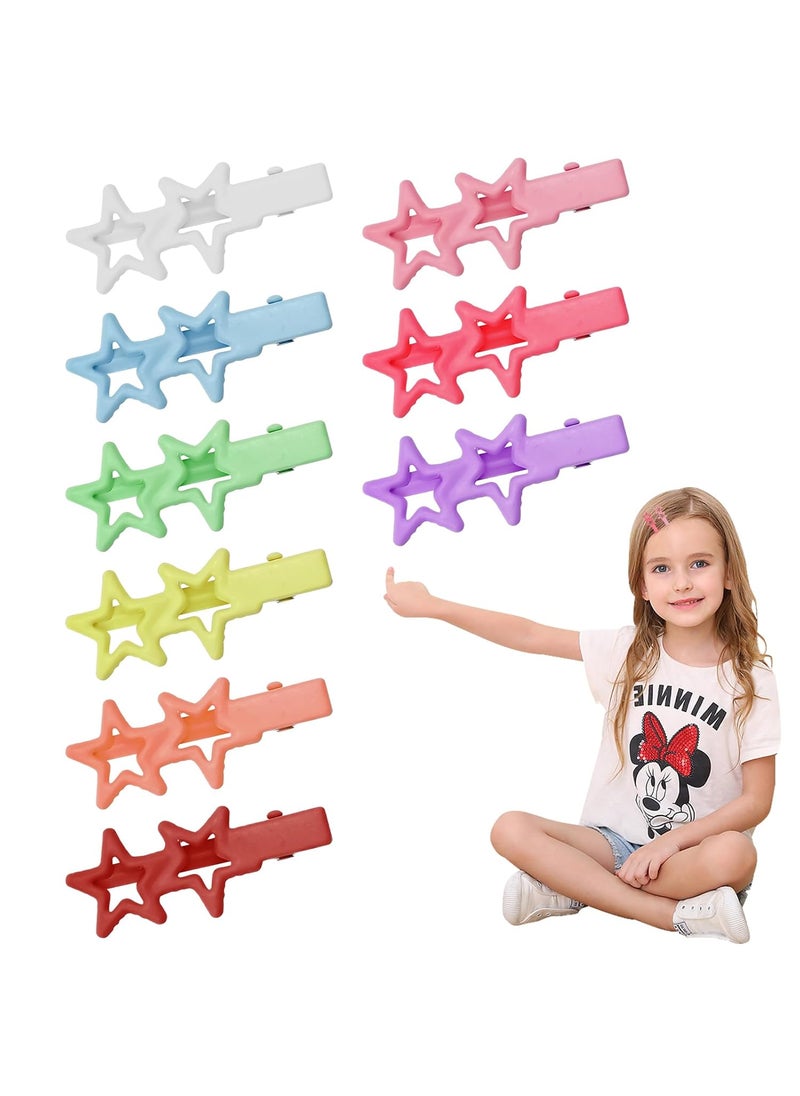 DonLeeving 18 PCS Star Hair Clips Y2K Metal NonSlip Toddlers Colorful Cute Lovely Metal Hair Barrettes Hair Accessories for Women Girls 
