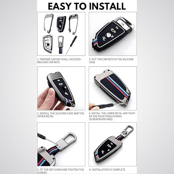 Cri8Hub Metal Silicon Key Cover Compatible with Mahindra Scorpio, Marazzo | Xuv 300, Xuv 700 | Xuv 400 Ev | Bolero | Thar | Tuv 3 Button Flip Key Feature Visibility in Low-Light Condition, Black - Image 3