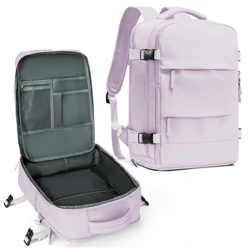 coowoz Large Travel Backpack For Women Men,Carry On Backpack,Hiking Backpack Waterproof Outdoor Sports Rucksack Casual Daypack Travel Essentials(Purple) - Image 1