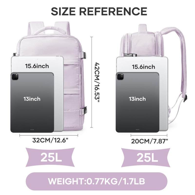 coowoz Large Travel Backpack For Women Men,Carry On Backpack,Hiking Backpack Waterproof Outdoor Sports Rucksack Casual Daypack Travel Essentials(Purple) - Image 3