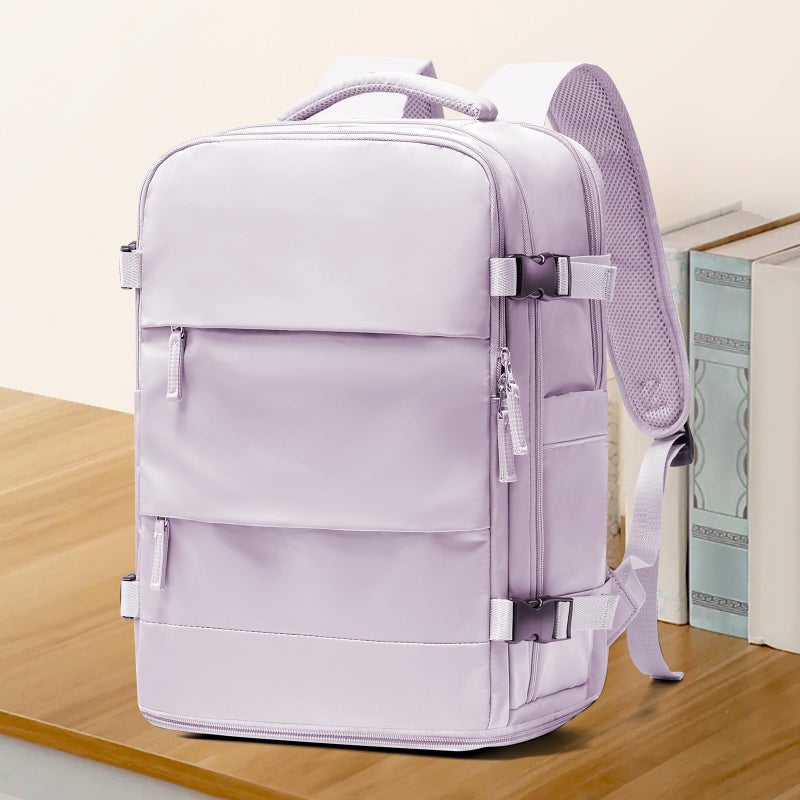 coowoz Large Travel Backpack For Women Men,Carry On Backpack,Hiking Backpack Waterproof Outdoor Sports Rucksack Casual Daypack Travel Essentials(Purple) - Image 2