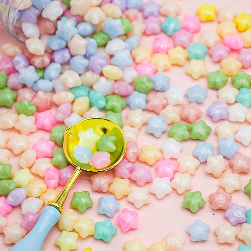 Macaron Color Star Fire Paint Wax Particles Cute And Beautiful Fire Paint Seal Wax Particles Seal Head Full Set - Image 4