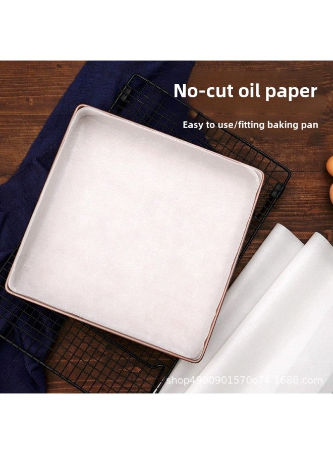 Cake Roll Oil Paper 28 Square Plate Mold Special Oil-proof Non-stick Thickened Leak-proof Baking Paper Square Non-cutting Household-Specifications:40g [extra Thick] No Cutting 34x34cm White Oil Paper * 50 Sheets [for 28 Square Plates Only]  - Image 2