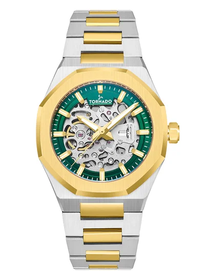 تورنيدو ساعة رجالية أوتوماتيكية من الفولاذ المقاوم للصدأ -