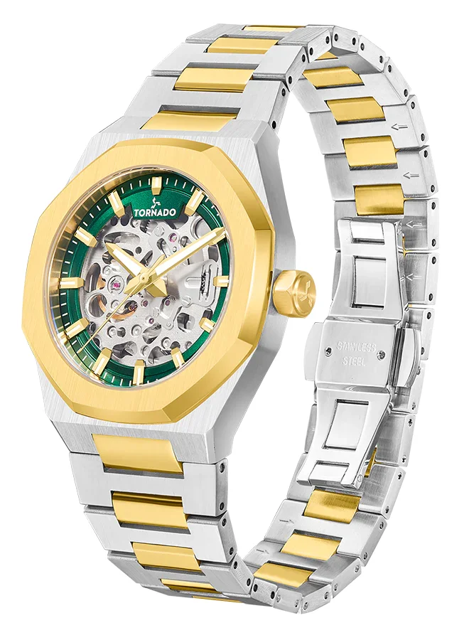 تورنيدو Men's Stainless Steel Automatic Watch T24303-TBTH - 41.0X51.0 mm