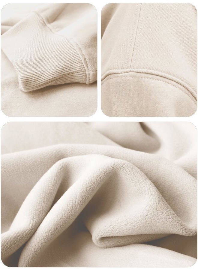 VIUTIL Womens Oversized Hoodies Fleece Loose Hooded Sweatshirt Fall Winter Outfits 2026 Trendy Clothes, Beige, M - Image 3