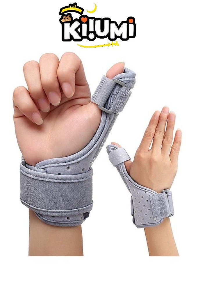 KIIUMI Thumb Splint with Wrist Support Brace, Thumb Brace for Carpal Tunnel Tendonitis Pain Relief Sprains Arthritis Tendonitis, Thumb Splint Fits Left and Right Hands  - Image 1