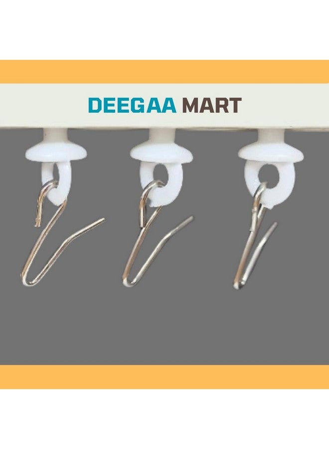 DEEGAA MART Curtain Runner for C Channel Track with Metal Hook - 100 Pcs Rail Gliders, Track Sliders for Ceiling Curtain Rail System,Smooth Sliding Design (White) - Image 5