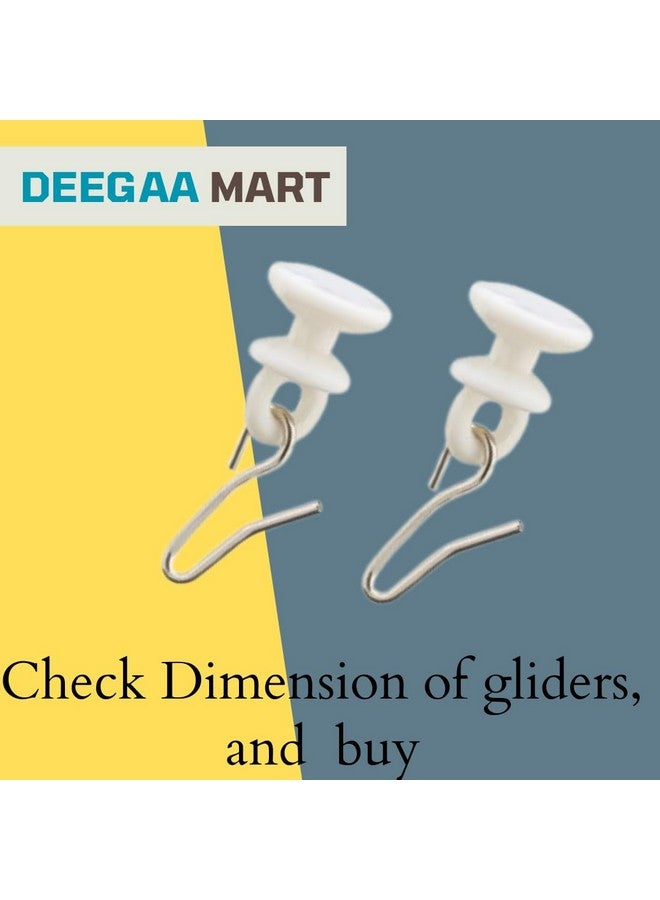 DEEGAA MART Curtain Runner for C Channel Track with Metal Hook - 100 Pcs Rail Gliders, Track Sliders for Ceiling Curtain Rail System,Smooth Sliding Design (White) - Image 2