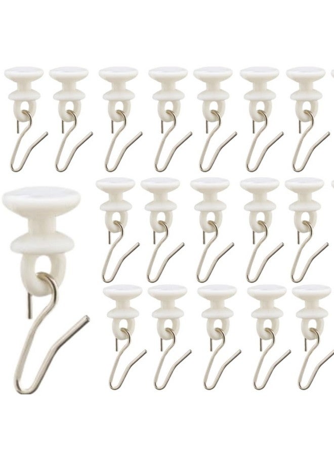 DEEGAA MART Curtain Runner for C Channel Track with Metal Hook - 100 Pcs Rail Gliders, Track Sliders for Ceiling Curtain Rail System,Smooth Sliding Design (White) - Image 1