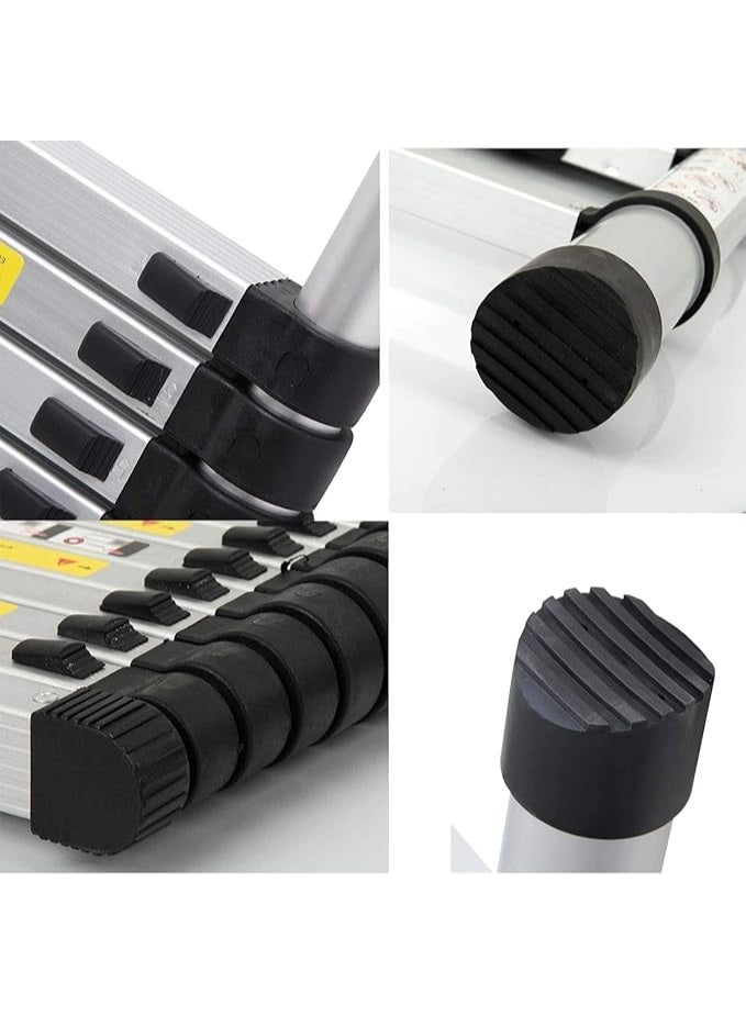 Foldable Aluminum Extension Ladder – Multi-Purpose Telescopic Ladder, Lightweight & Portable – Non-Slip, 5M (14 ft), 150kg Capacity - Image 2