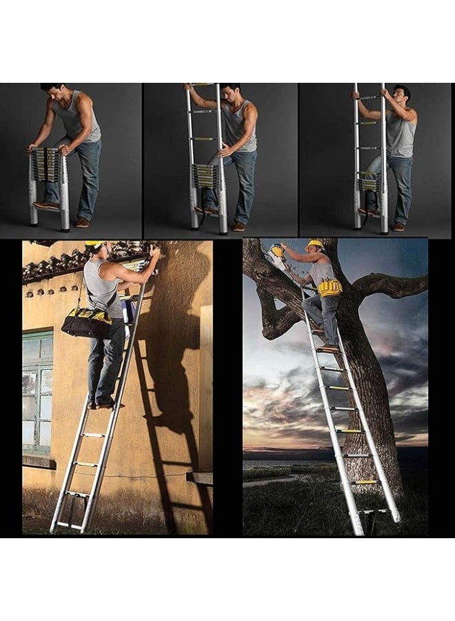 Foldable Aluminum Extension Ladder – Multi-Purpose Telescopic Ladder, Lightweight & Portable – Non-Slip, 5M (14 ft), 150kg Capacity - Image 3