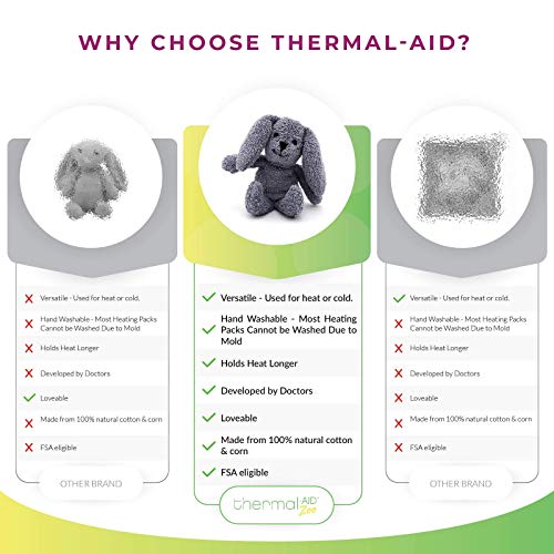 Thermal-Aid Zoo - Mini Microwavable Stuffed Animal - Plush Toy and Hot Cold Pack - Baxter The Bunny - 3.15 x 2.6 x 9.3 in - Image 3
