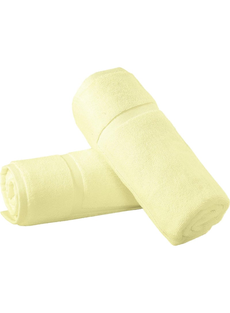 TM HOME Luxury Hotel Bath Mat – 100% Egyptian Cotton – Bright Yellow Color – 50×80 cm – Ultra-Soft, Highly Absorbent & Quick-Dry Premium Quality for Home & Hotels - Image 3