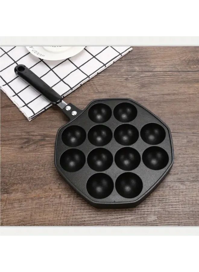 Non Stick Octopus Ball Pan 16 Hole Baking Tray Black Heavy Duty Aluminum Construction Even Heat Distribution For Octopus Shrimp Quail Eggs Easy Clean Kitchen Restaurant Use - Image 5