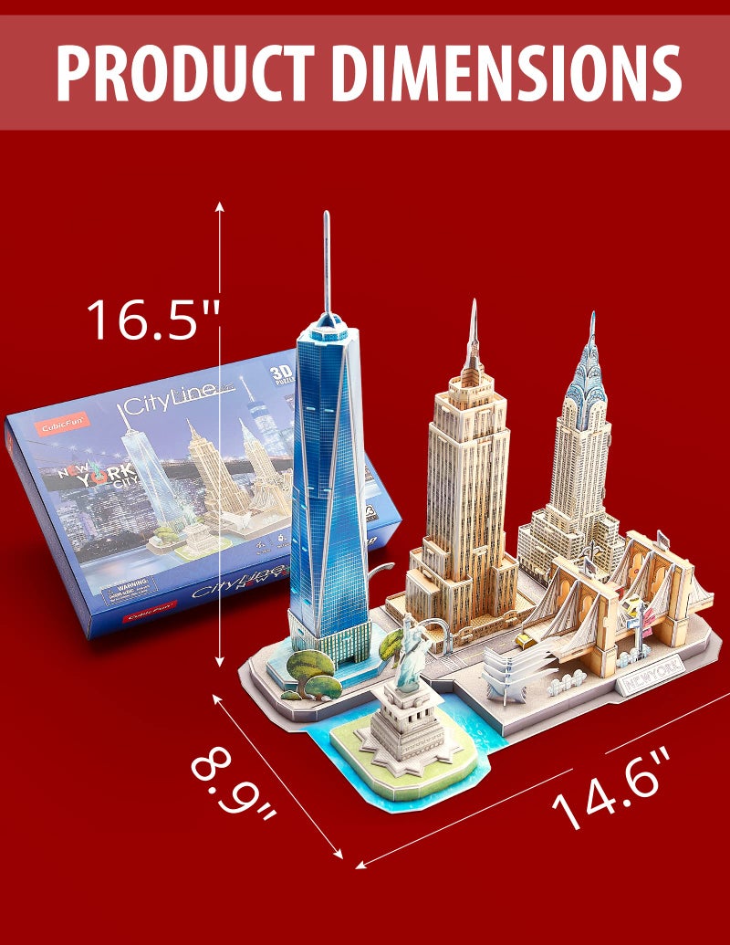 CubicFun 3D Puzzle - Puzzles for Kids Ages 8-10 New York City STEM Projects Arts and Crafts for Kids Ages 8-12 - Toys for Girls 8-10 - 8 Year Old Girl Birthday Gift for Kid 8-12 - Image 5