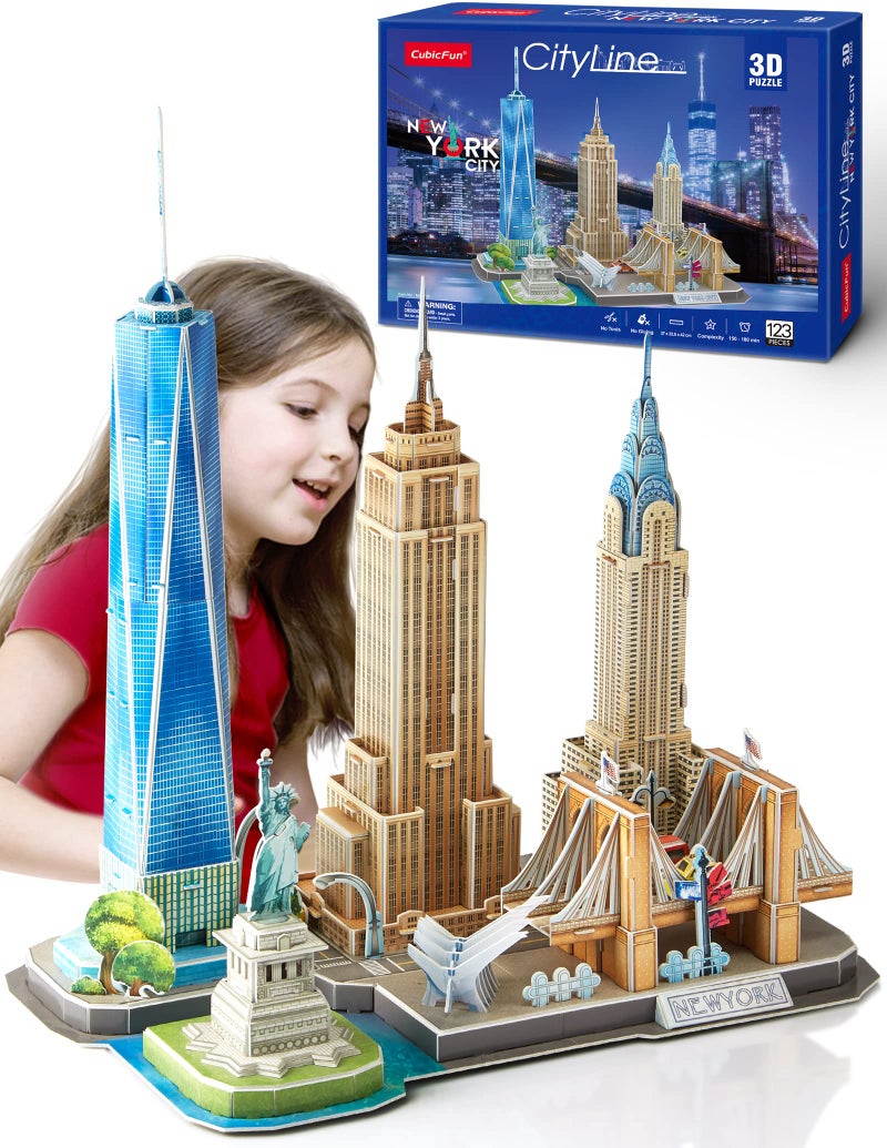 CubicFun 3D Puzzle - Puzzles for Kids Ages 8-10 New York City STEM Projects Arts and Crafts for Kids Ages 8-12 - Toys for Girls 8-10 - 8 Year Old Girl Birthday Gift for Kid 8-12 - Image 1