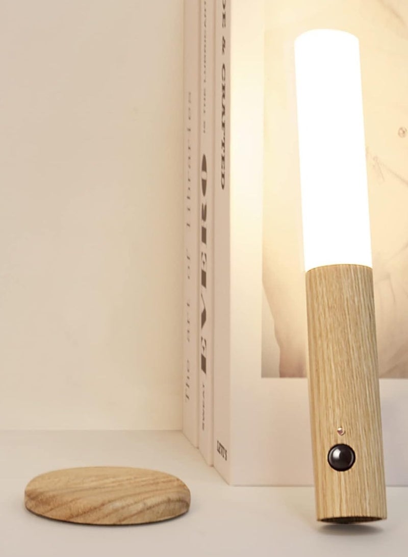 بيتشو ضوء ليلي بمستشعر الحركة، مصباح جداري لديكور المنزل، ضوء LED ذكي، مسافة استشعار 4 أمتار، ضوء محمول باليد لغرفة النوم والسلالم وغرفة الأطفال والمزيد (خشب الرماد الأبيض) - Image 2