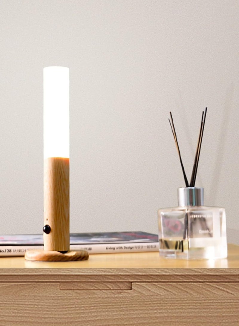 بيتشو ضوء ليلي بمستشعر الحركة، مصباح جداري لديكور المنزل، ضوء LED ذكي، مسافة استشعار 4 أمتار، ضوء محمول باليد لغرفة النوم والسلالم وغرفة الأطفال والمزيد (خشب الرماد الأبيض) - Image 3